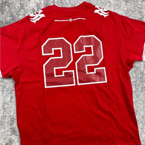 NWT Amiri 22 Jersey Red Tee Mens Size Large - Picture 2 of 4